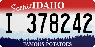 ID license plate I378242