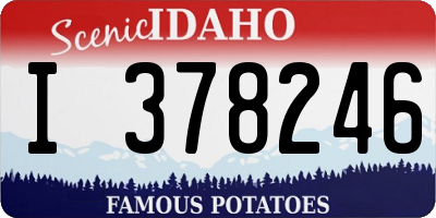 ID license plate I378246