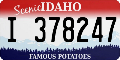 ID license plate I378247