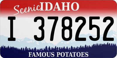 ID license plate I378252