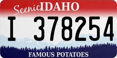 ID license plate I378254