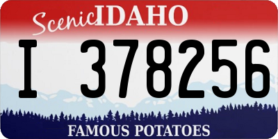 ID license plate I378256