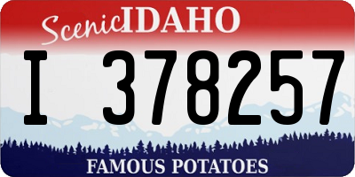 ID license plate I378257