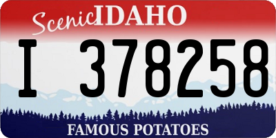 ID license plate I378258