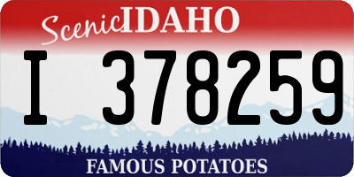 ID license plate I378259