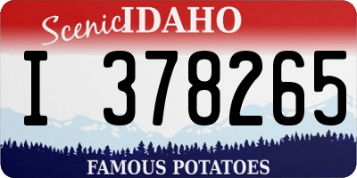 ID license plate I378265