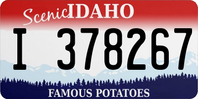 ID license plate I378267