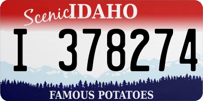 ID license plate I378274