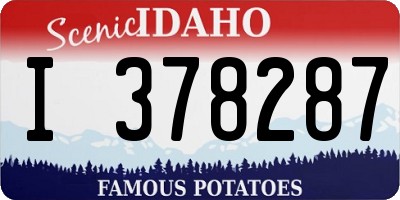 ID license plate I378287
