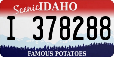 ID license plate I378288