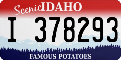 ID license plate I378293