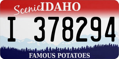 ID license plate I378294