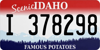 ID license plate I378298