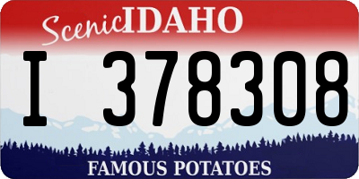 ID license plate I378308
