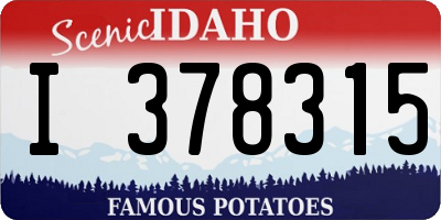 ID license plate I378315