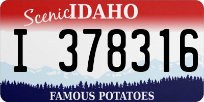 ID license plate I378316