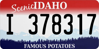 ID license plate I378317