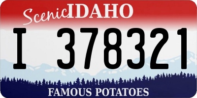 ID license plate I378321