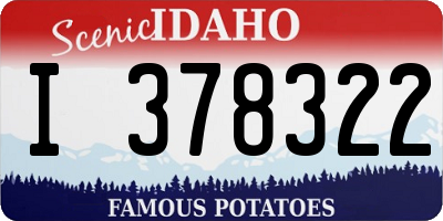 ID license plate I378322