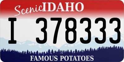 ID license plate I378333