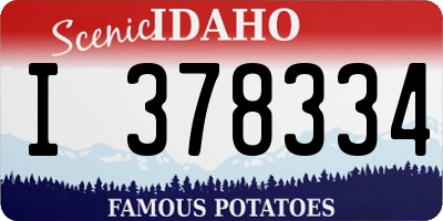 ID license plate I378334