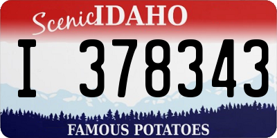 ID license plate I378343