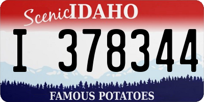 ID license plate I378344
