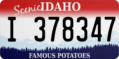 ID license plate I378347