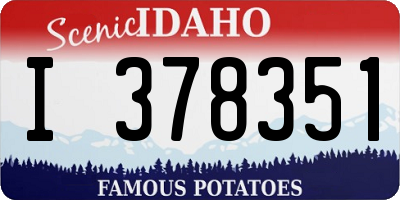 ID license plate I378351