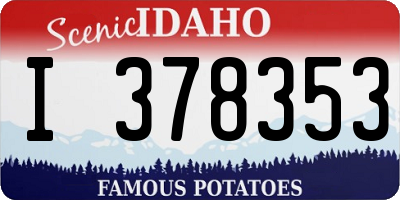 ID license plate I378353