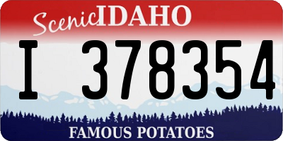 ID license plate I378354