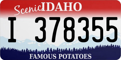 ID license plate I378355
