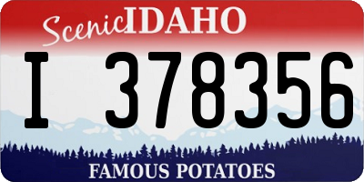ID license plate I378356