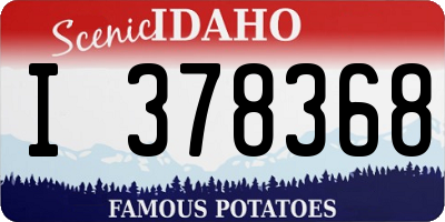 ID license plate I378368