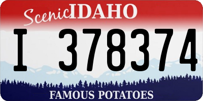 ID license plate I378374