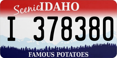 ID license plate I378380