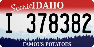 ID license plate I378382