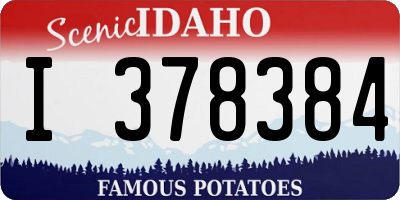 ID license plate I378384
