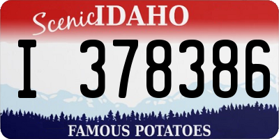 ID license plate I378386