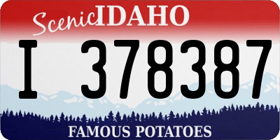 ID license plate I378387