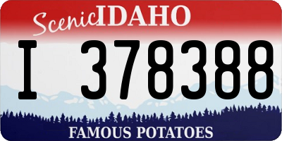 ID license plate I378388