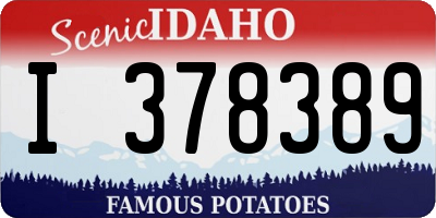ID license plate I378389