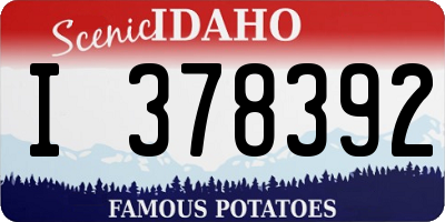 ID license plate I378392