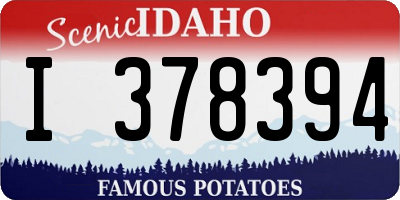 ID license plate I378394