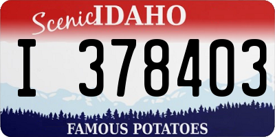 ID license plate I378403