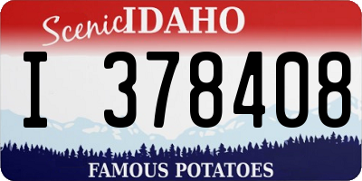 ID license plate I378408
