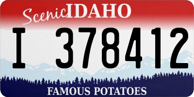 ID license plate I378412