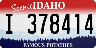 ID license plate I378414