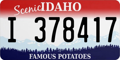 ID license plate I378417