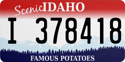 ID license plate I378418